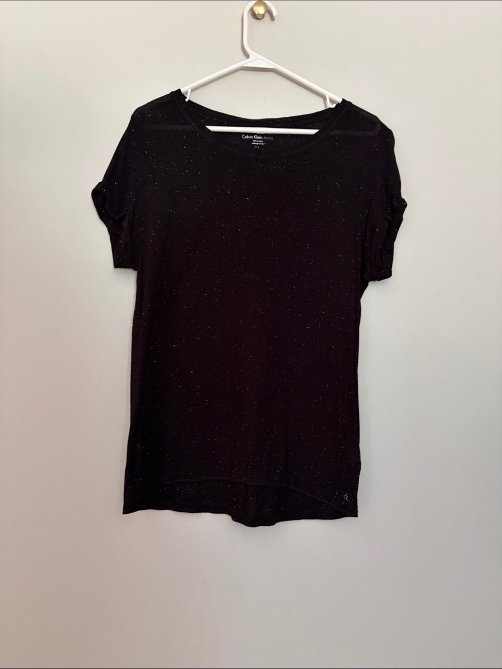 Calvin Klein Jeans Black with White Speckles Crew Neck Tee